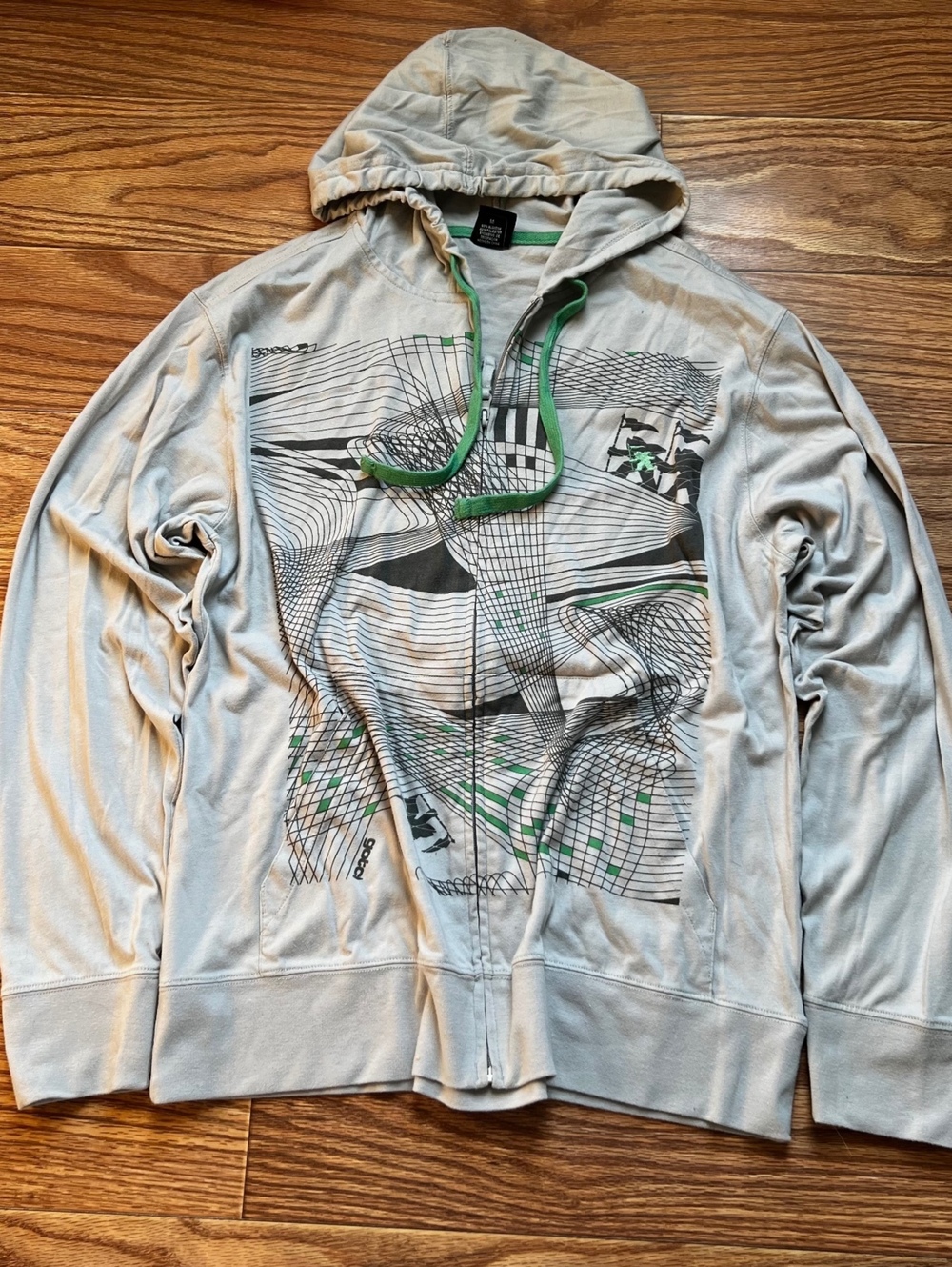 skater surf Gotcha zip hoodie cream graphic sweatshirt